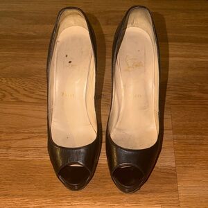 Christian Louboutin Elegant Black Peep Toe Heels